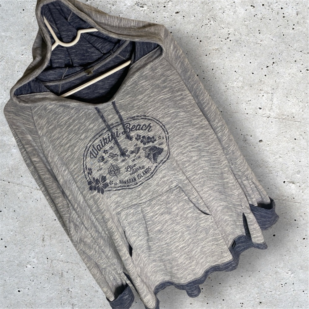 Techstyles Waikiki Beach Hoodie Sz L  (Girls) EUC